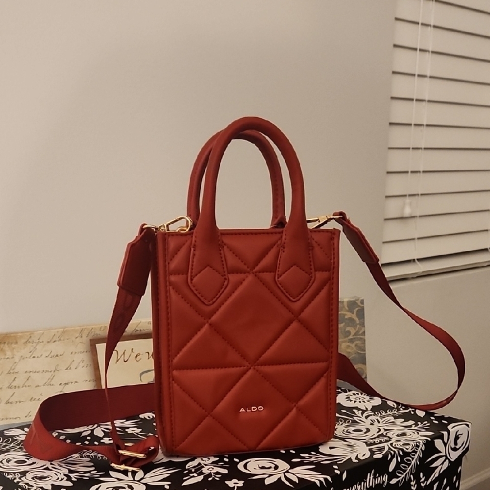 Aldo Red Quilted Crossbody Bag